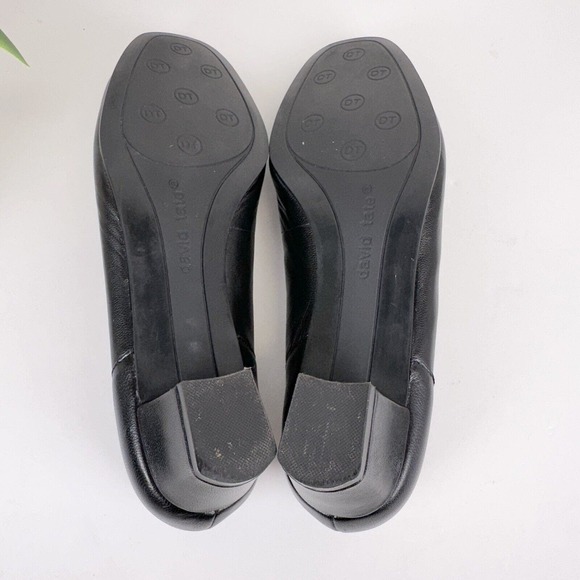 David Tate Black Supreme Leather Pumps Block Heel Slip On Shoe Womens Size 7.5 M - Picture 7 of 9